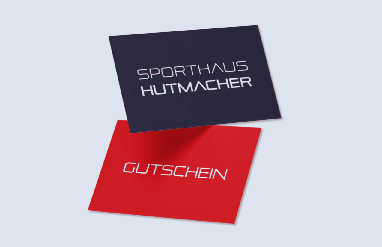 Geschenkgutscheine- und Verpackungen vom Sporthaus Hutmacher